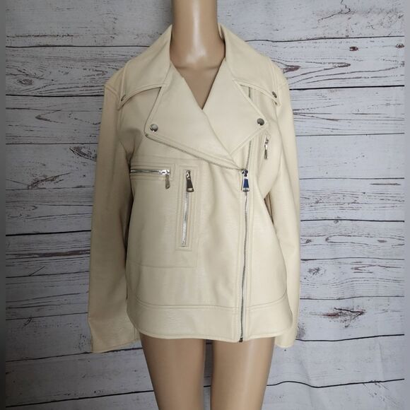 Elizabeth and James Beige Motto Jacket Large EUC - Picture 1 of 7